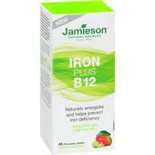 JAMIESON IRON PLUS B12 CHEWABLE TABLETS 45`S