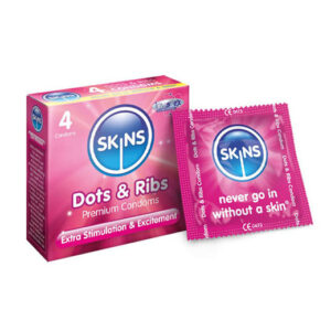 SKINS DOTS AND RIBS CONDOMS 4S