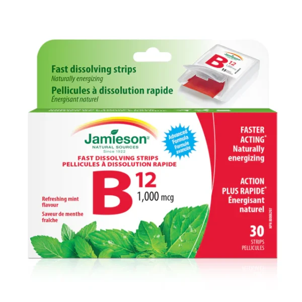 JAMIESON B12 1000MCG FAST DISSOLVING STRIPS 30`S
